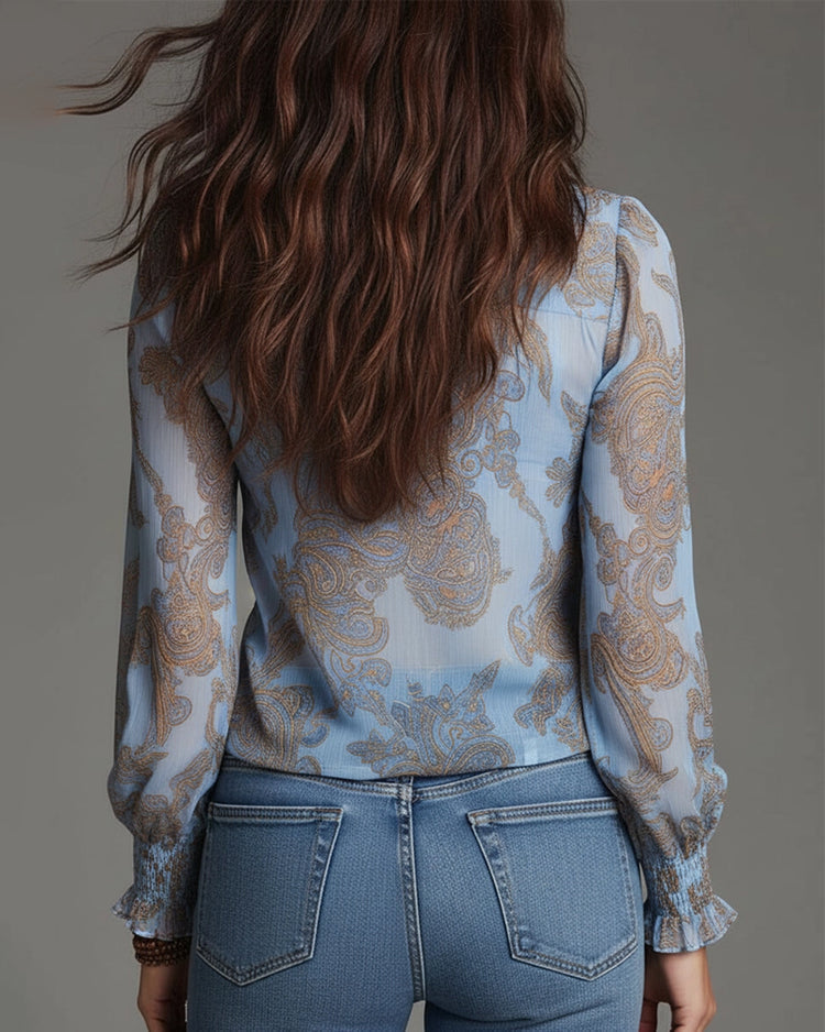 Vaidile | Paisley Ruffle Chiffon Blouse