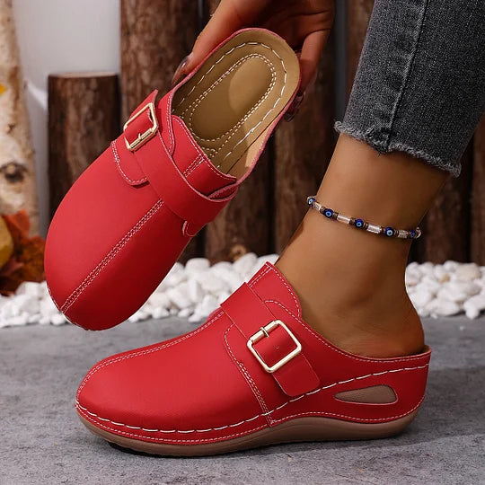 Latina - Buckle Strap Mule Shoes
