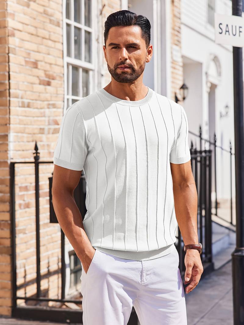 Sang | Knitted Round Neck Textured T-Shirt