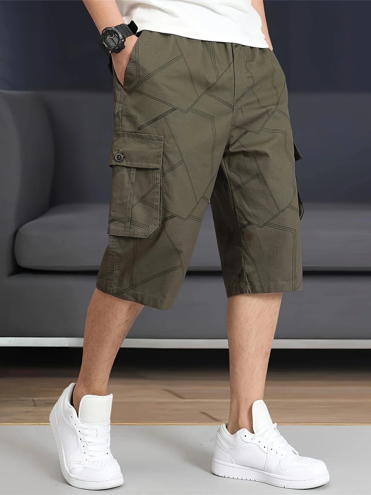 Hazlewood | Mens Long Cargo Shorts