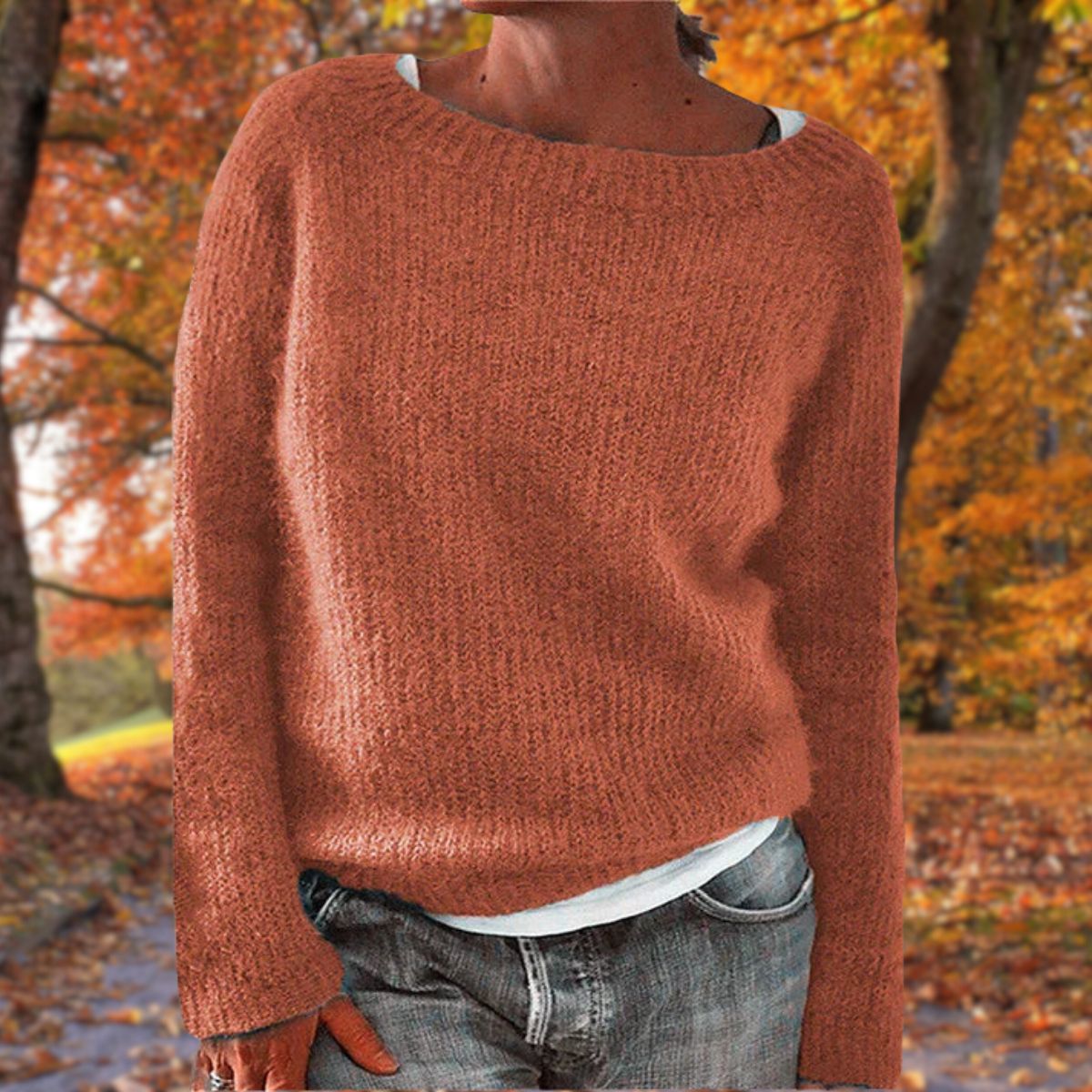 Haydee | Knit Sweater Wide Neck Long Sleeve Relaxed Fit