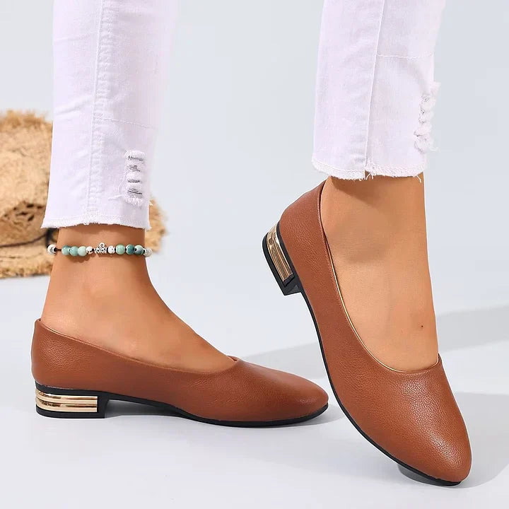 Kenzie | Low Heel Round Toe Ballet Flats