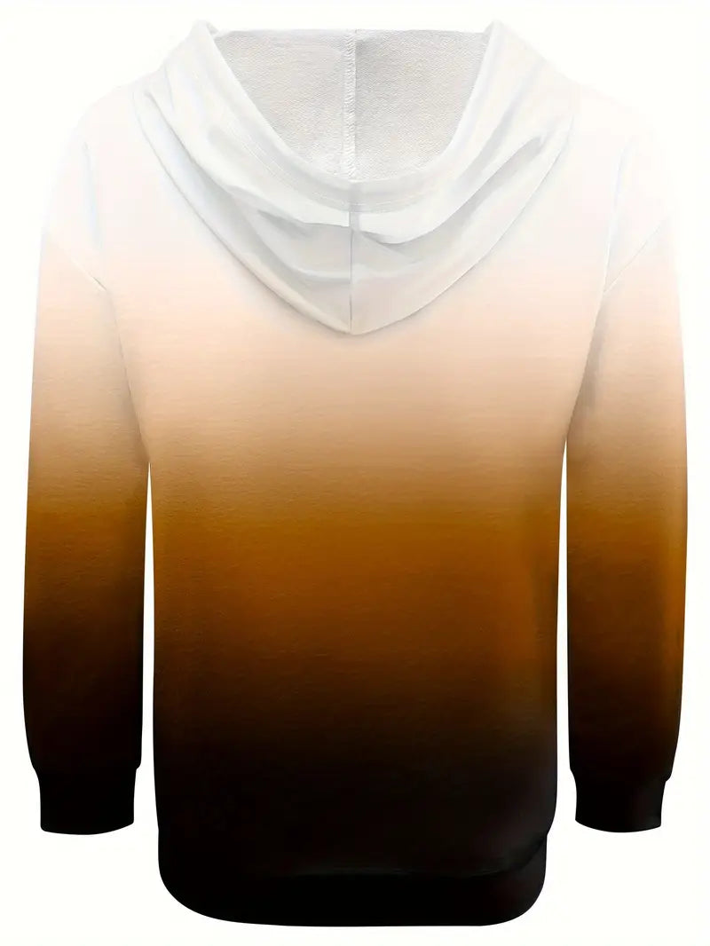 Areeqa - Gradient Color Drawstring Pullover Hoodie