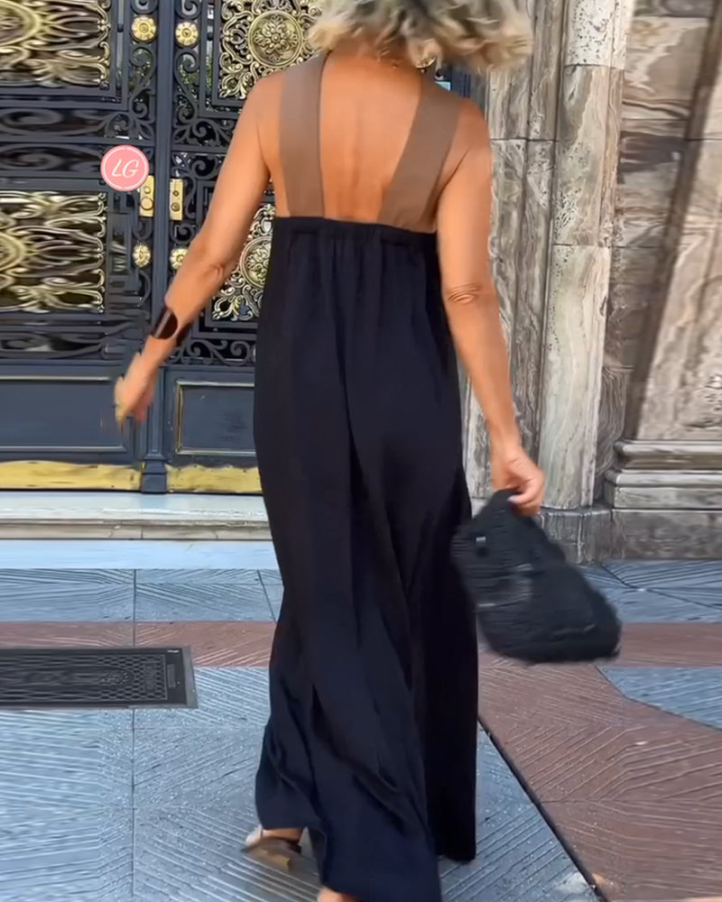 Giana | Cross Halterneck Maxi Dress