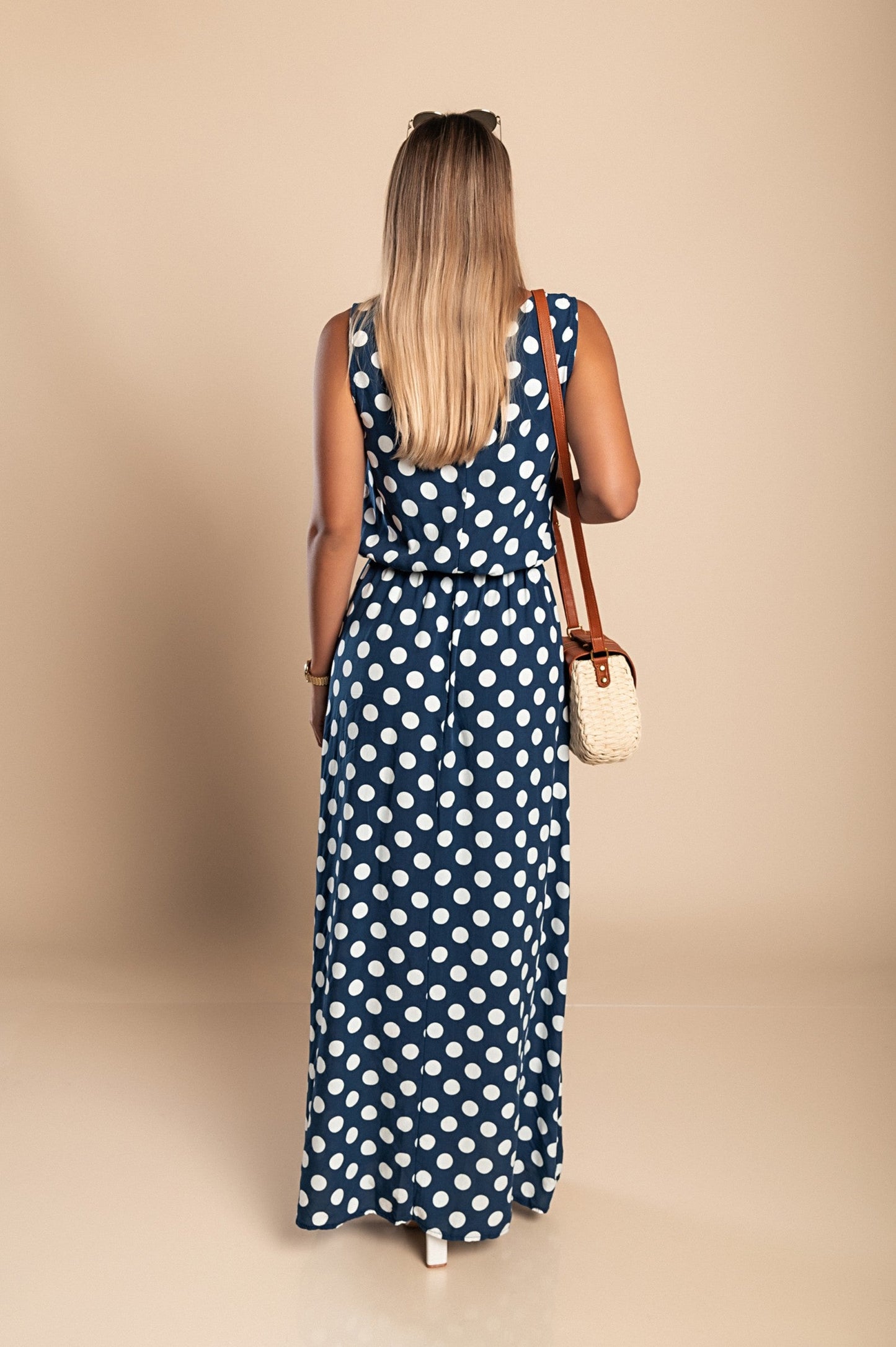 Lyna | Sleeveless Polka Dot Summer Maxi Dress