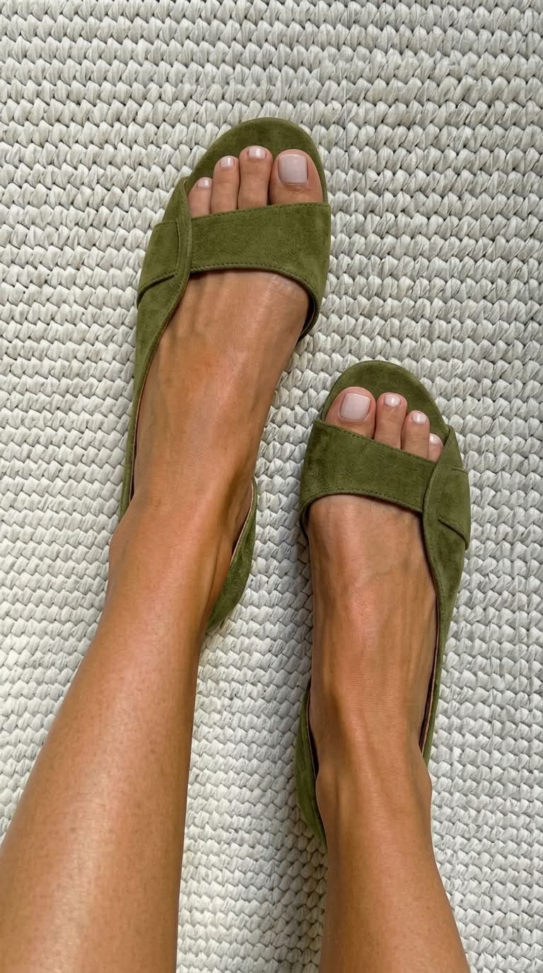 Rhana | Peep Toe Flat Shoes Twist Front