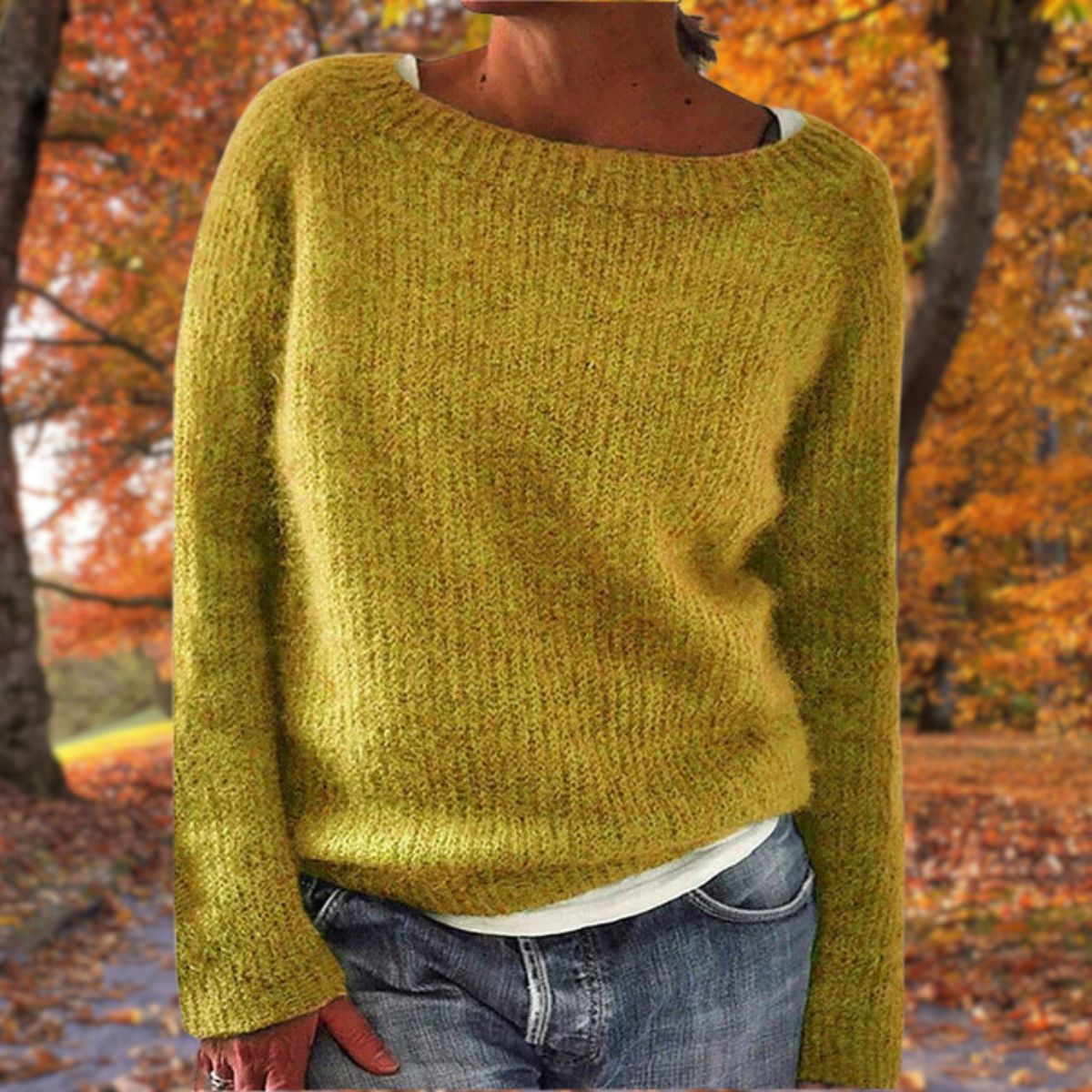 Haydee | Knit Sweater Wide Neck Long Sleeve Relaxed Fit