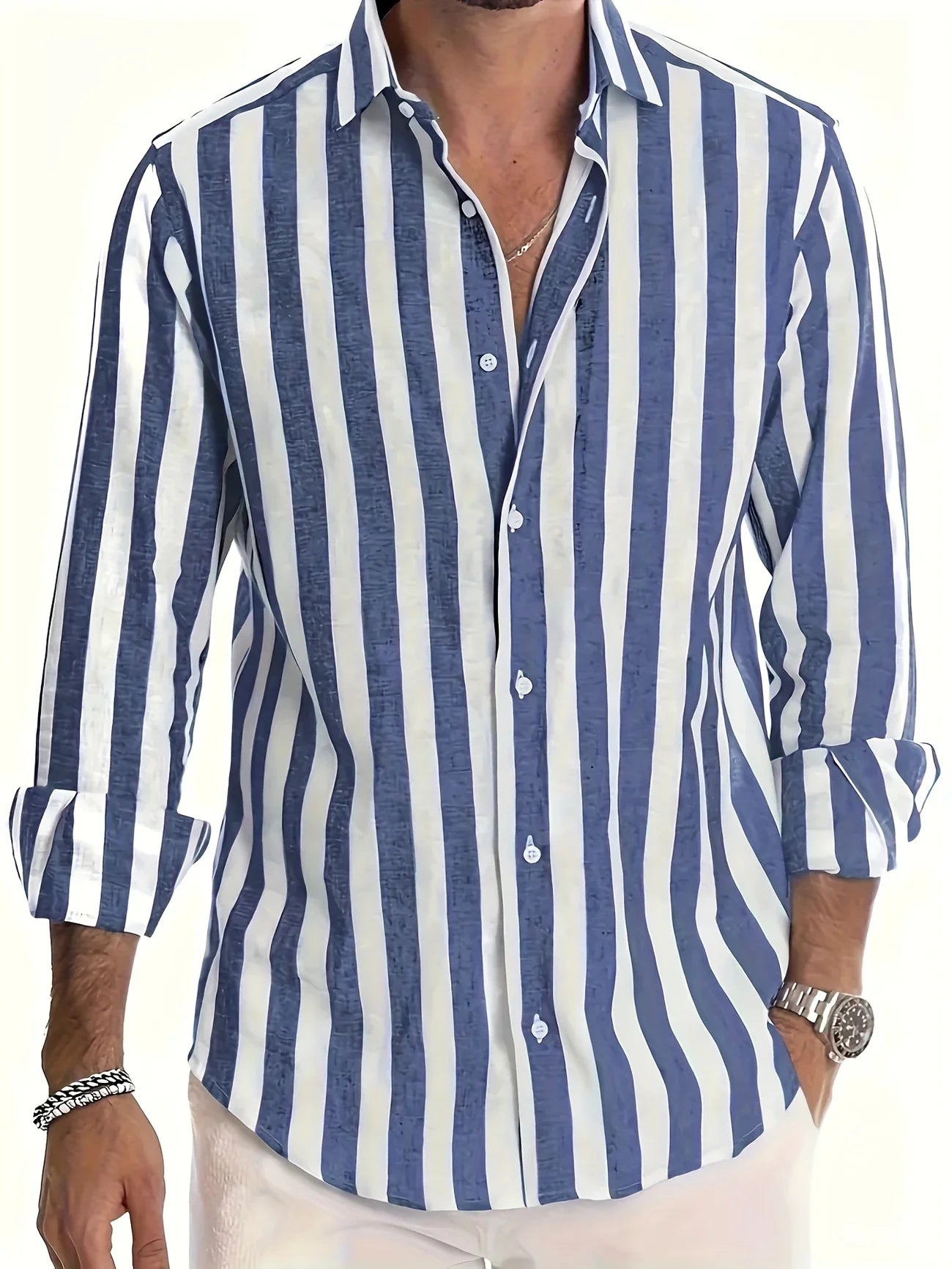 George | Long Sleeve Striped Button Shirt