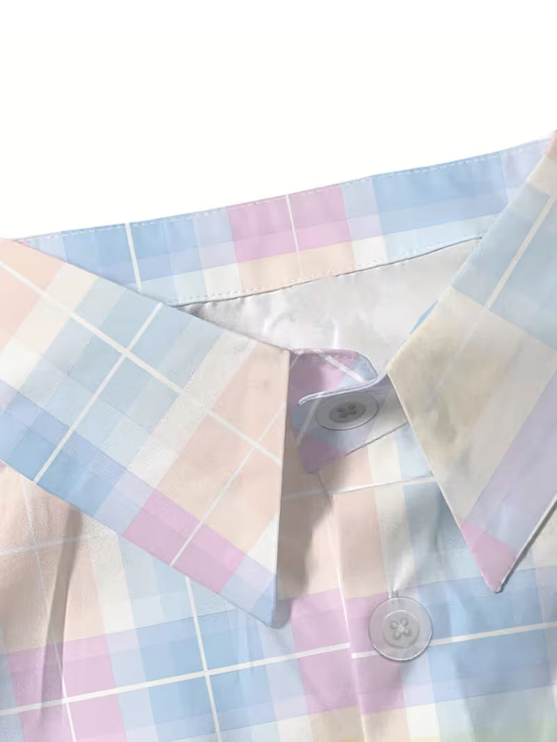 Harrell | Pastel Plaid Short Sleeve Button Shirt