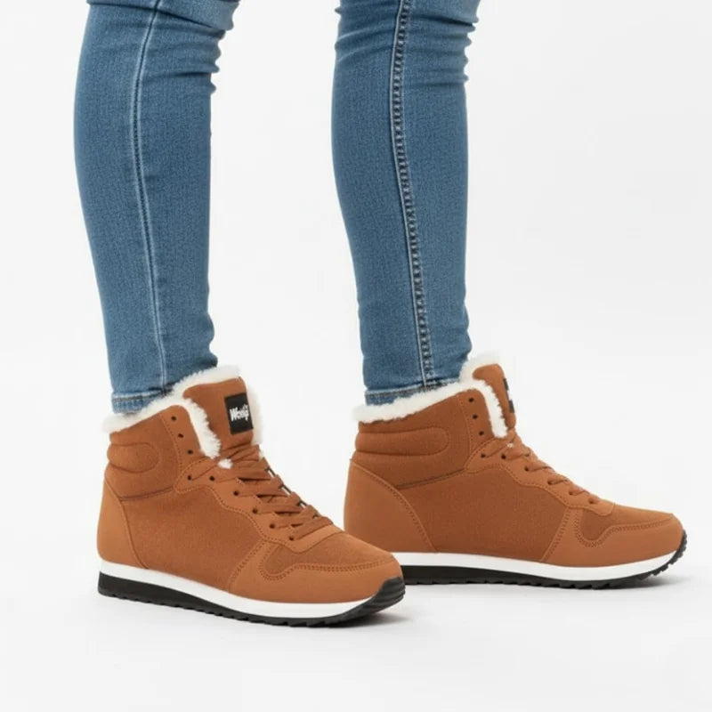 Kristine | High-Top Lace-Up Fleece-Lined Sneakers