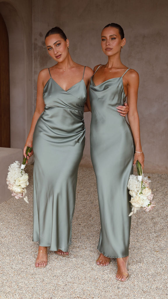 Milano | Satin Cowl Neck Maxi Dress