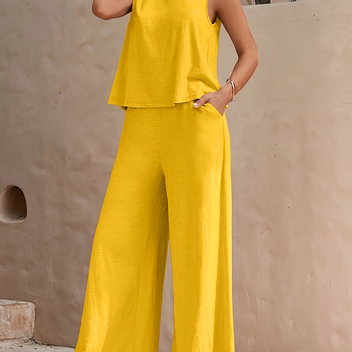 Marcelina - Wide Leg Sleeveless Two Piece Set