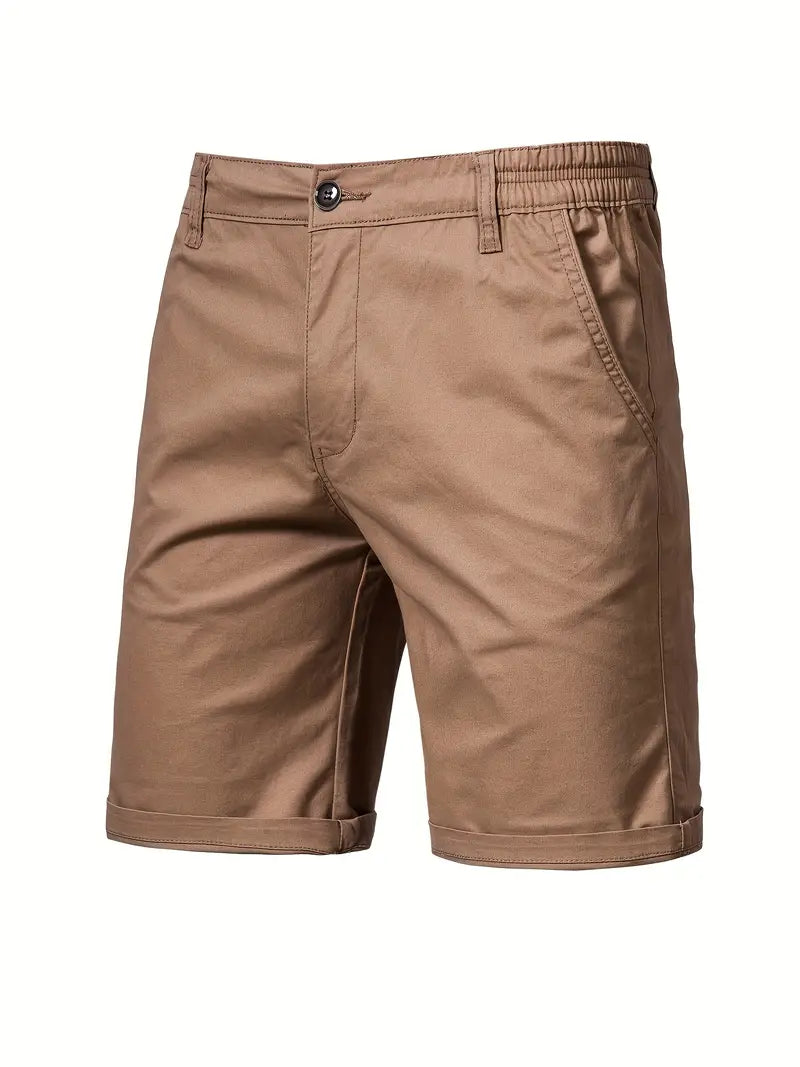 Baird - Casual Elastic Waist Pocket Shorts