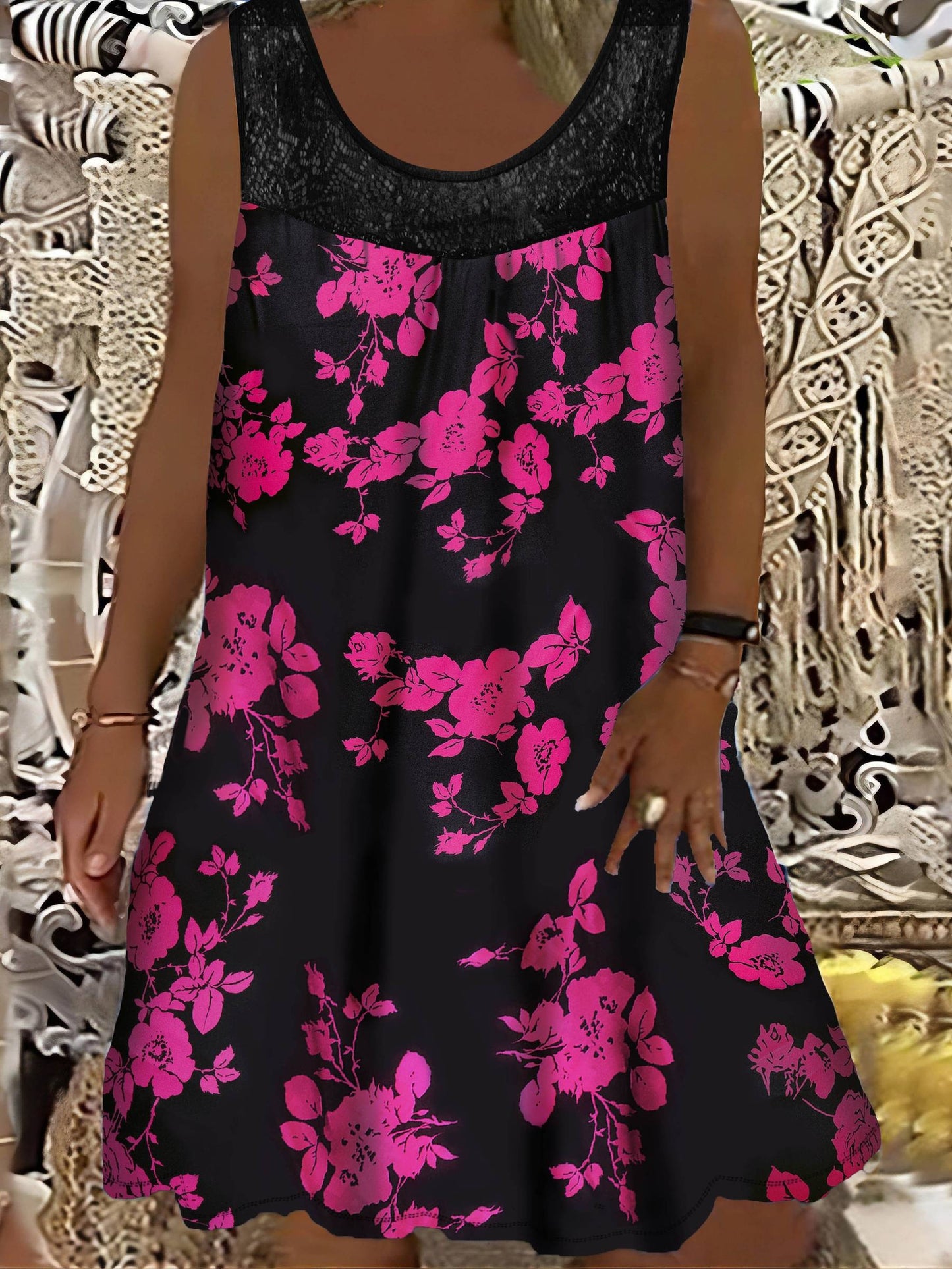 Samudri | Floral Lace Mini Dress
