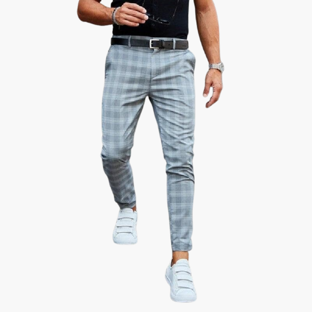 Karey - Slim Fit Checked Trousers