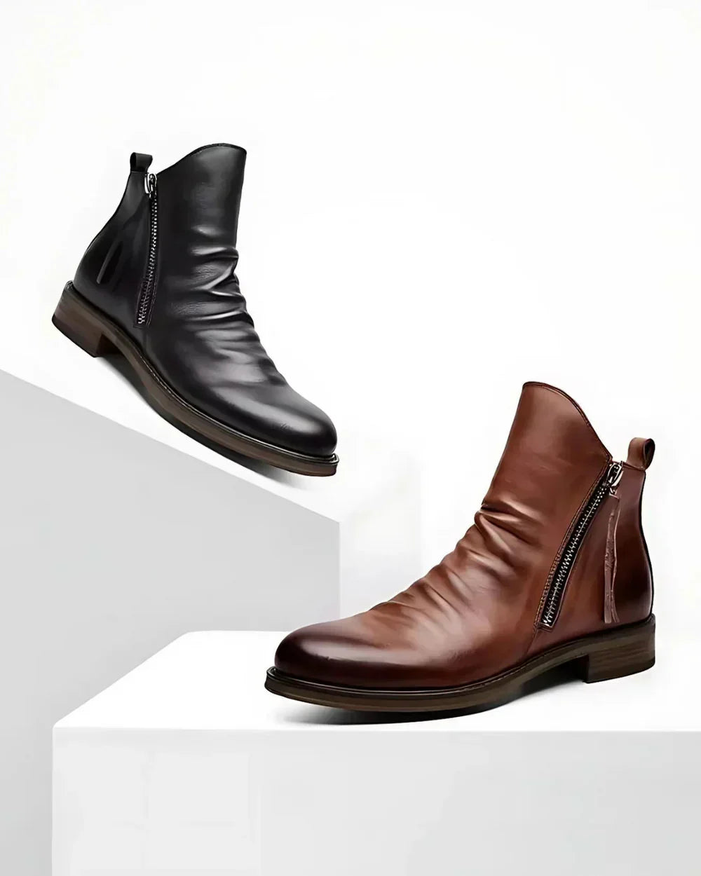 Benes | Ankle Boots with Side Zip Closure