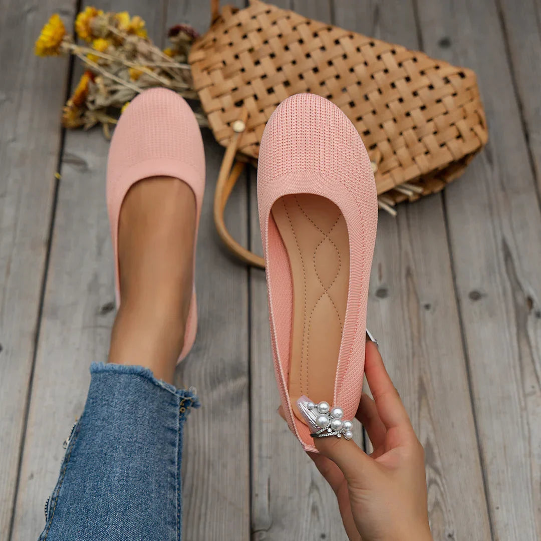 Melania | Slip On Knit Ballet Flats