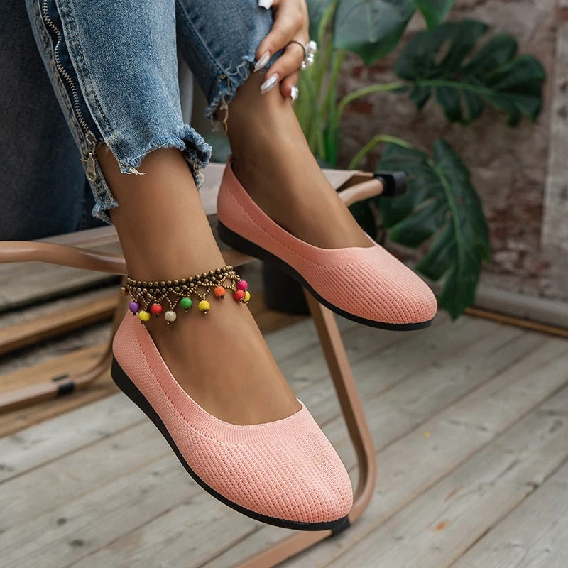 Melania | Slip On Knit Ballet Flats
