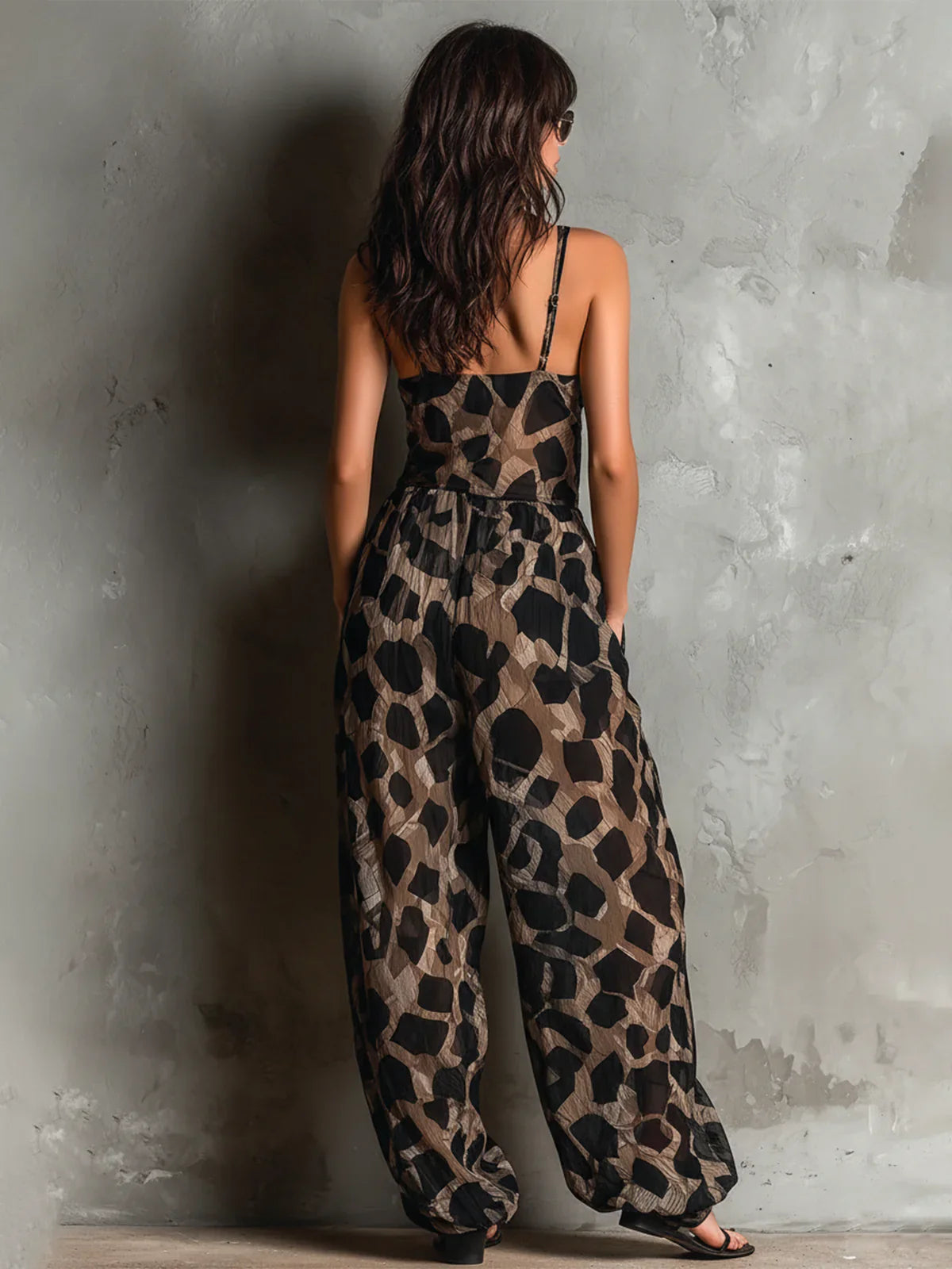 Apophia | Animal Print Halter Neck Jumpsuit