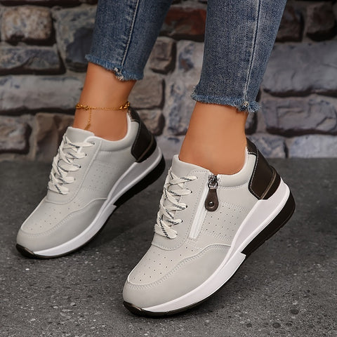 Rejean - Lace Up Wedge Sole Trainers