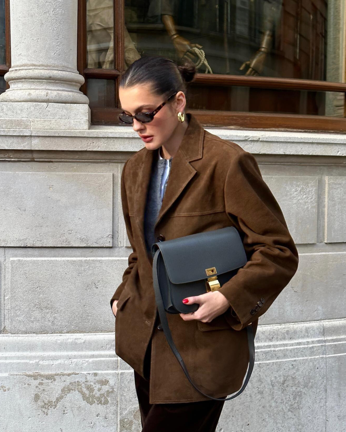 Eline | Suede-Style Jacket with Tailored Longline Fit