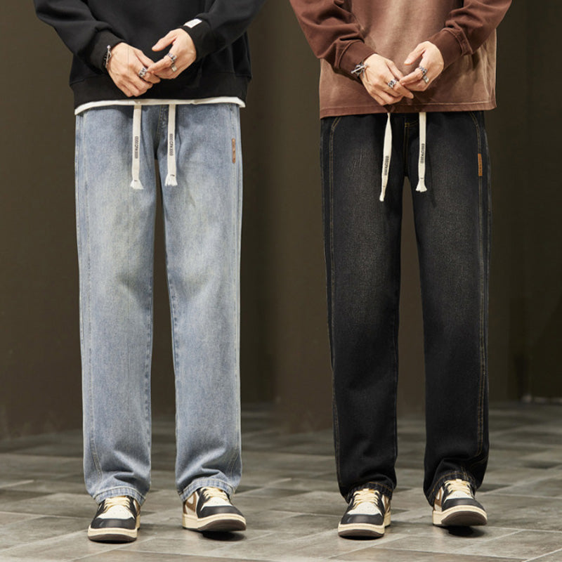 Tharindu | Jeans with Loose Straight-Leg Drawstring Fit