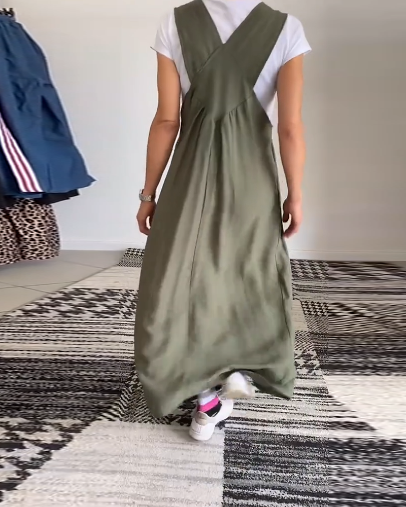 Marleen | Strappy Maxi Dress with Gathered Loose Fit