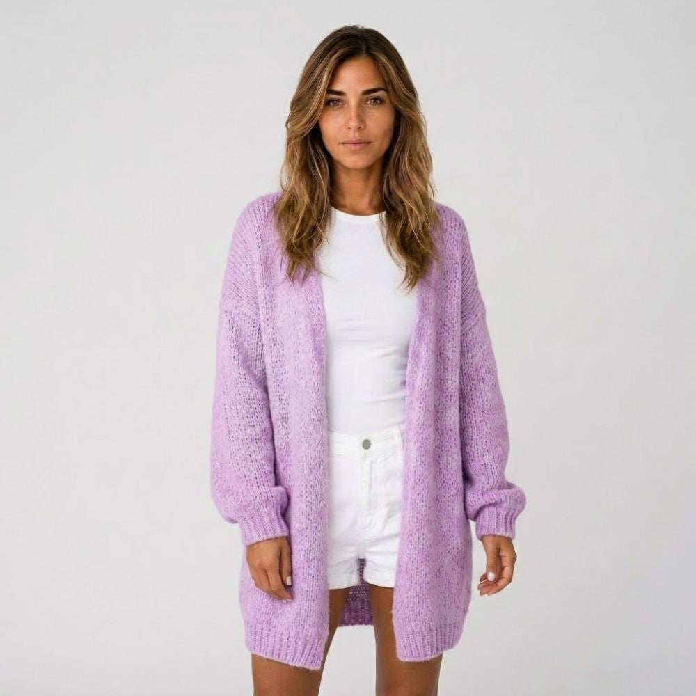 Christie | Open Front Cardigan with Balloon Sleeves