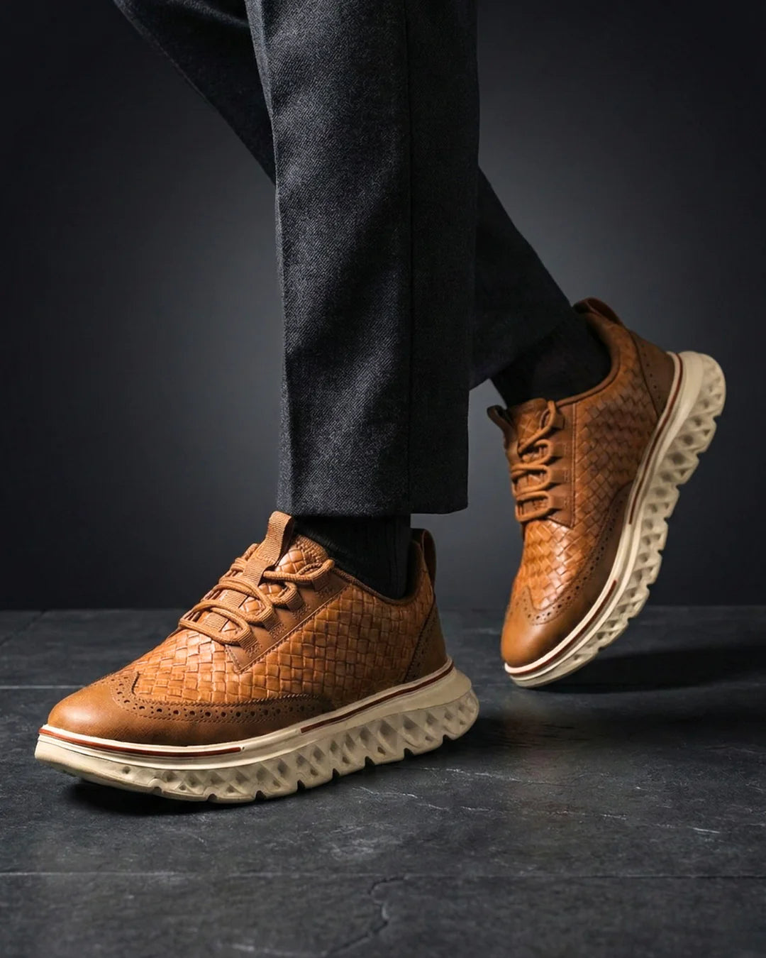 Kremer - Woven Lace Up Casual Sneakers