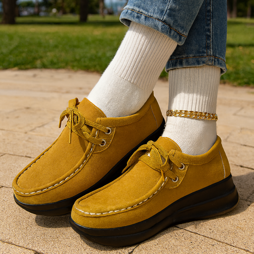 Tonja – Lace Up Suede Style Comfort Shoes