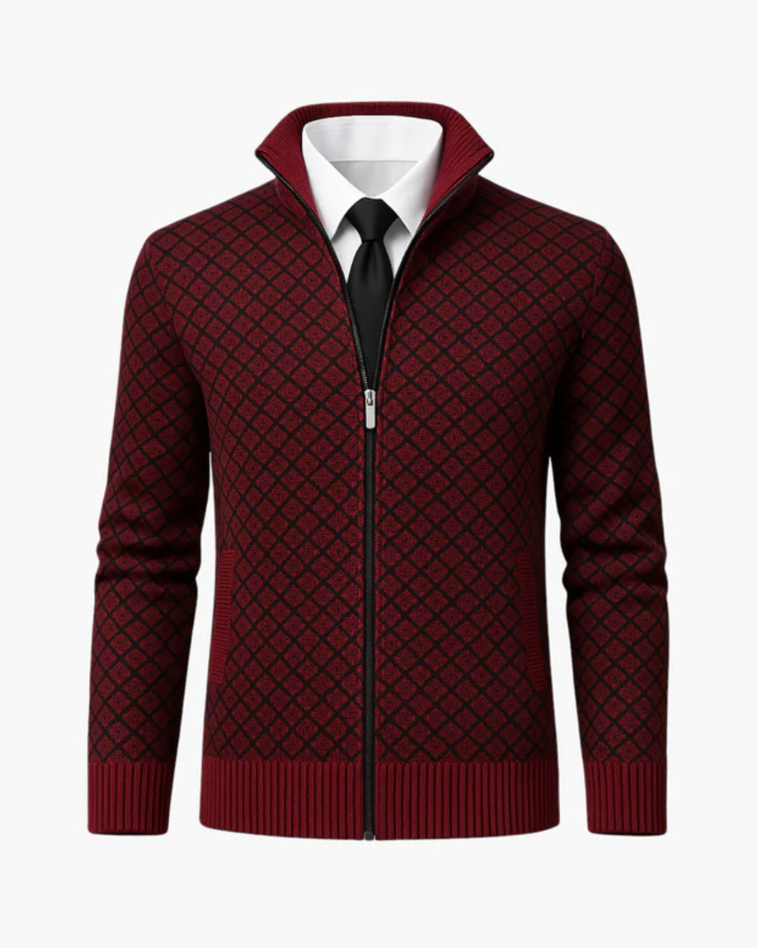 Gilberg | Checked Knit Zip Jacket