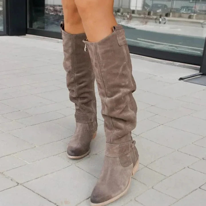 Sara | Tall Slouchy Boots with Ankle Strap