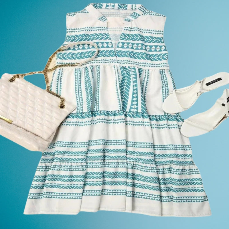 Lylah | Sleeveless Printed Summer Midi Dress