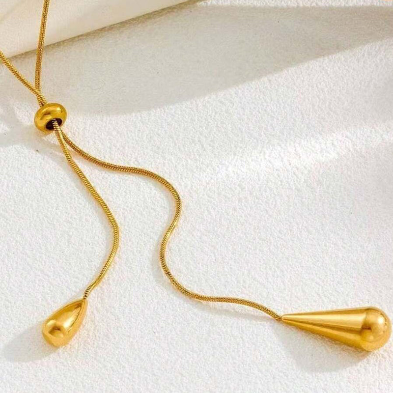 Sillyna | Necklace with Adjustable Teardrop Drop Pendants