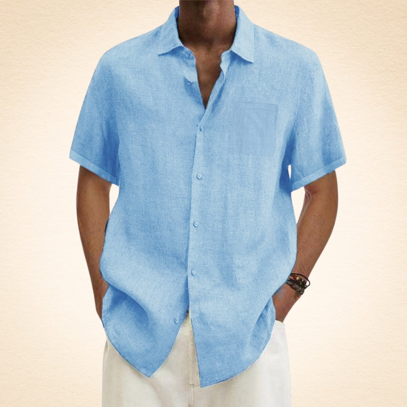 Lavrov | Short Sleeve Button Front Linen Shirt