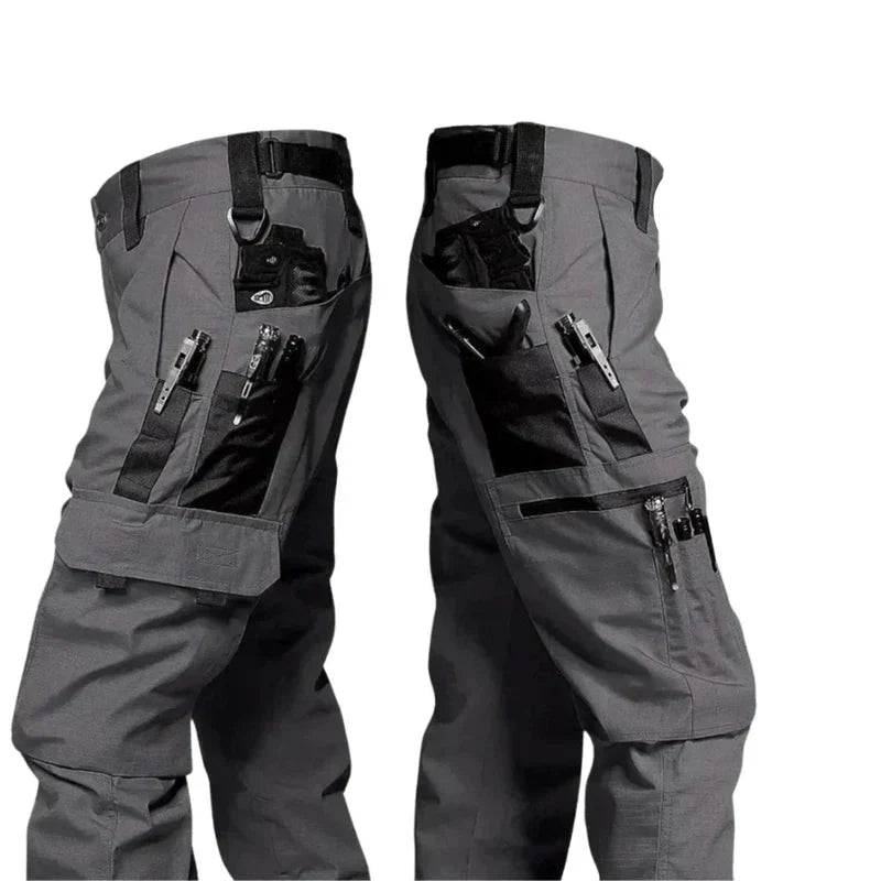 Willie | Cargo Trousers Black Multi Pocket Straight Leg