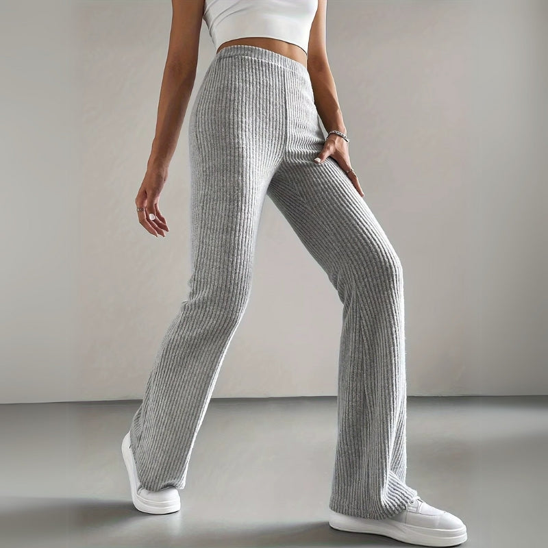 Kathrine | Lounge Pants Ribbed Flared High Waist