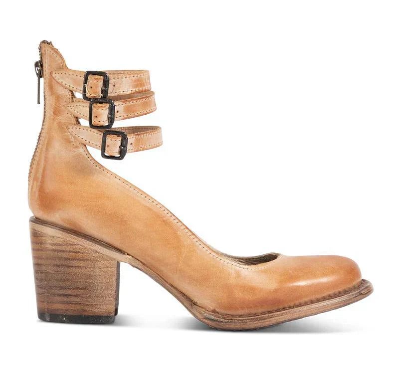 Steffie – Wooden Block Heel Strap Shoes