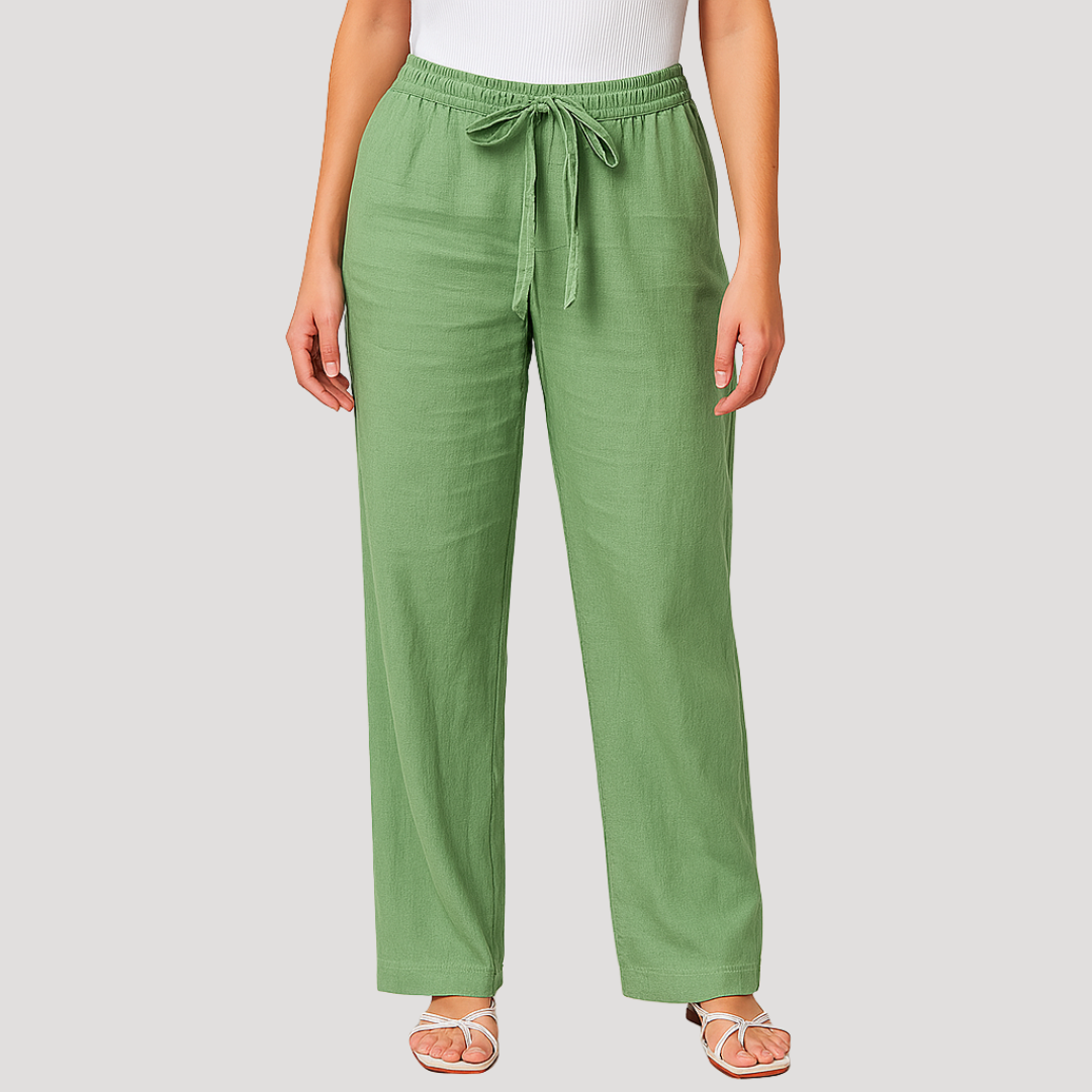 Eylem | Wide Leg Drawstring Trousers with Pockets