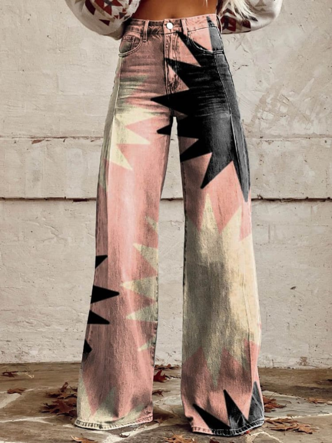 CZARINA | Wide-Leg Trousers with Abstract Geometric Print