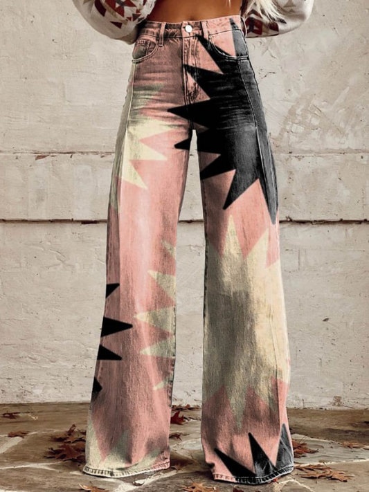 CZARINA | Wide-Leg Trousers with Abstract Geometric Print