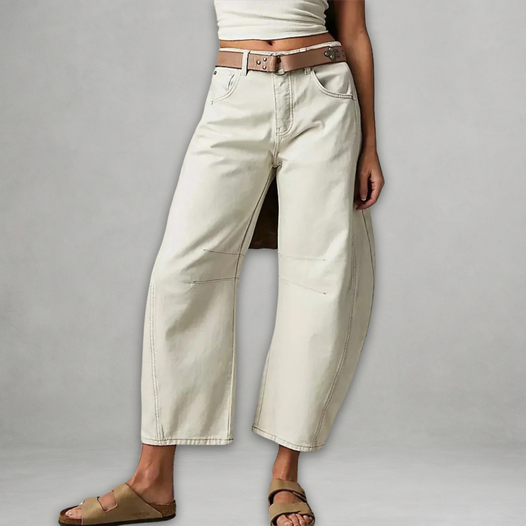 Patricija | Denim Style Barrel Leg Trousers