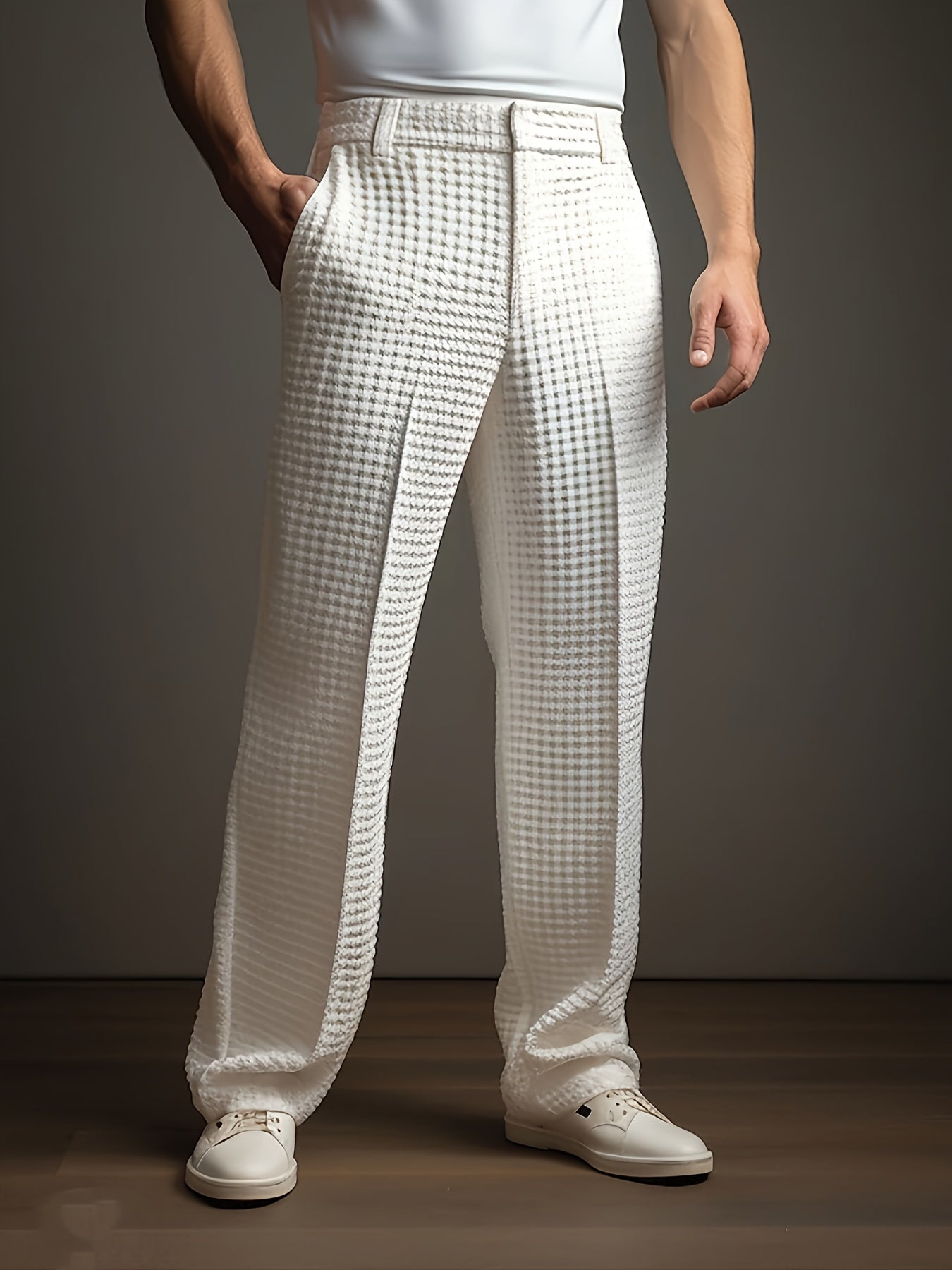 Harmen | Textured Wide Leg Trousers