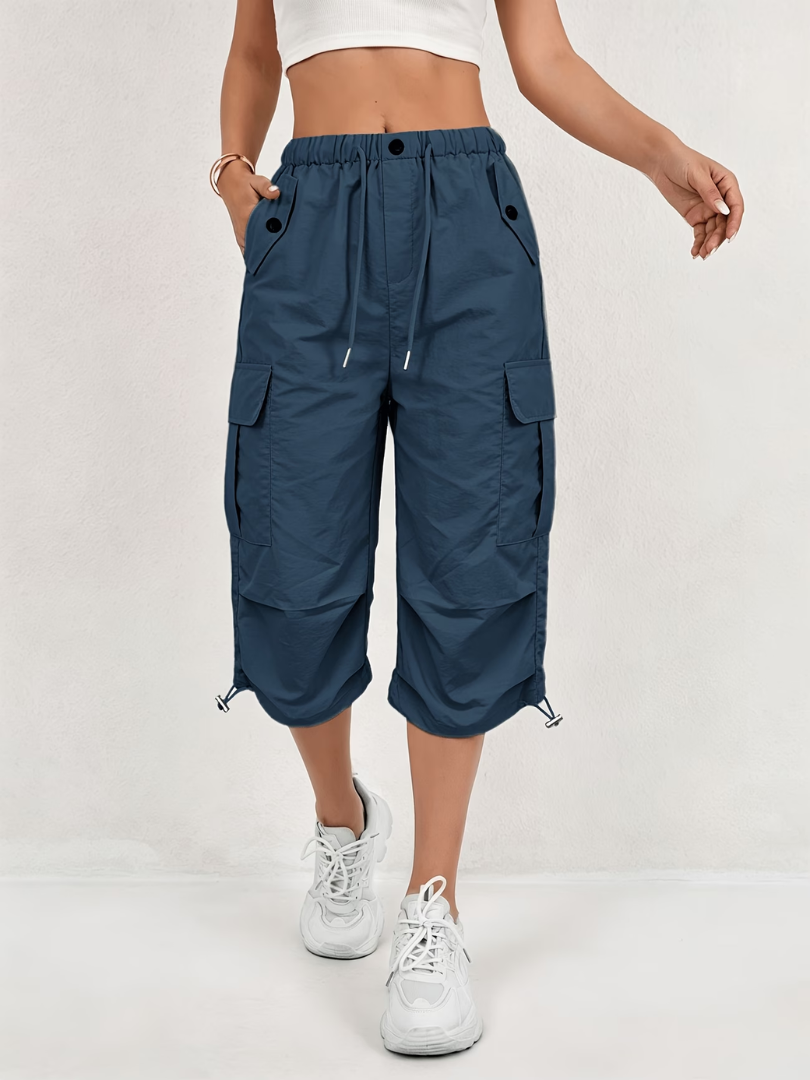 Nanna | Cargo Cropped Trousers With Drawstring Waist