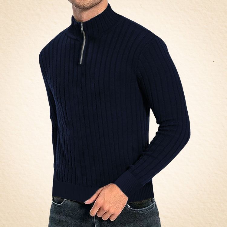 Zaccheo | Sweater with Ribbed Quarter-Zip Turtleneck Collar