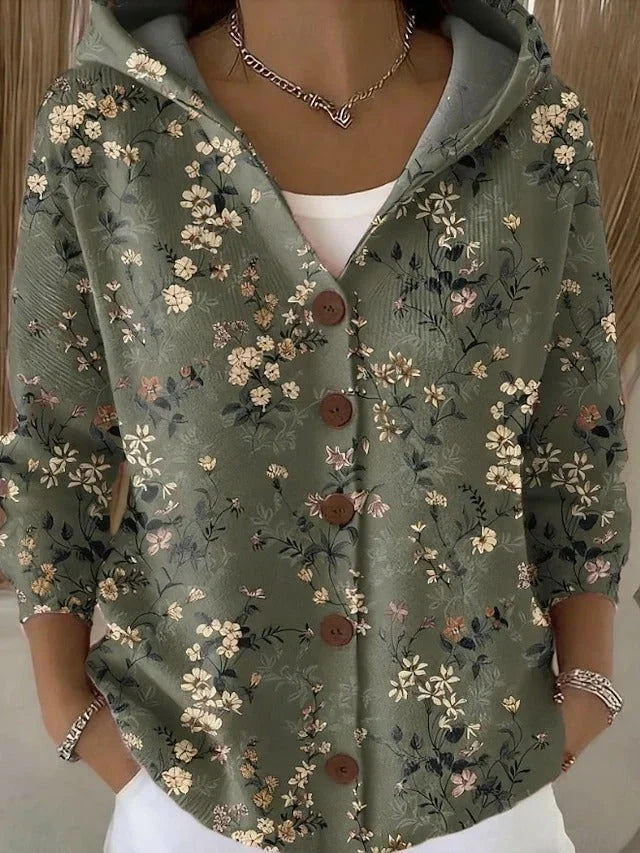 Annie | Hooded Cardigan Button-Front Long Sleeve