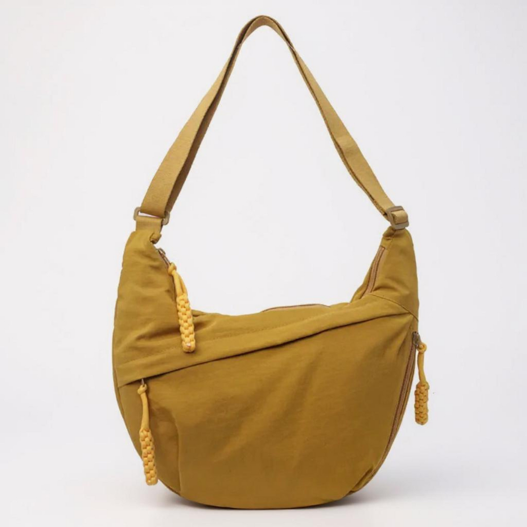 Soukaina | Crescent Shoulder Bag With Zipper Pockets