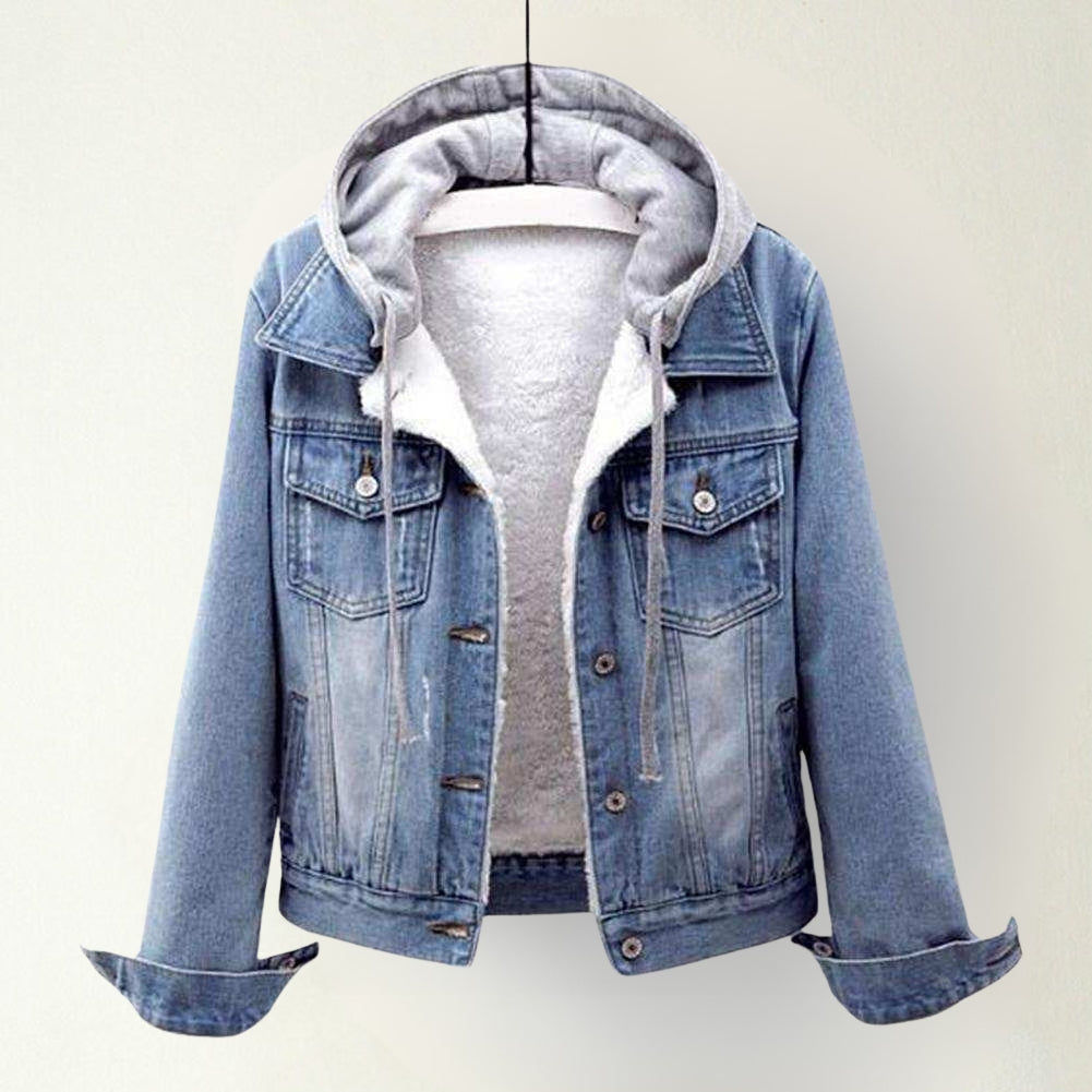 Callina | Denim-Style Hooded Jacket with Front Pockets