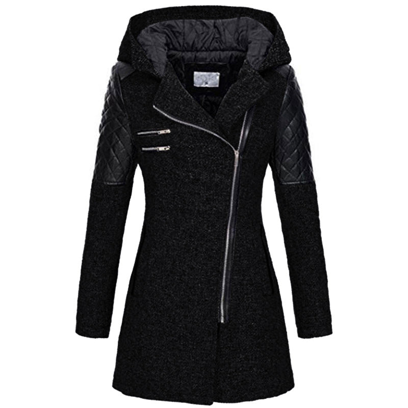 Eszter | Hooded Asymmetric Zip Longline Coat