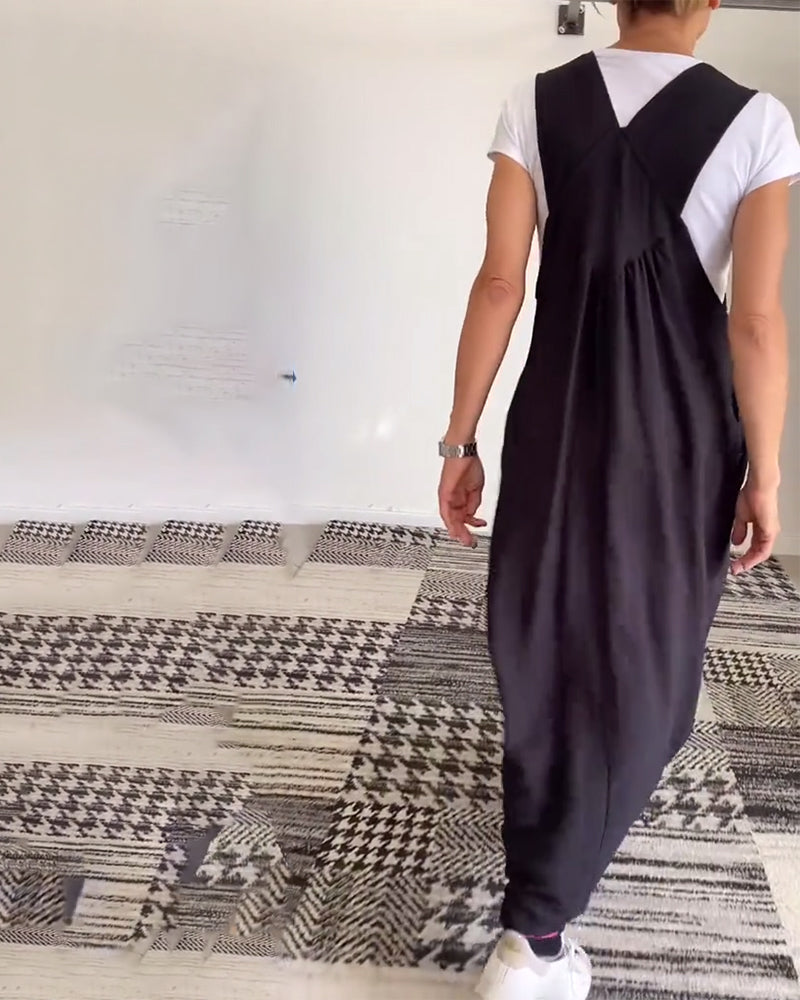 Marleen | Strappy Maxi Dress with Gathered Loose Fit